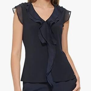 Tommy Hilfiger Navy Sleeveless Blouse
